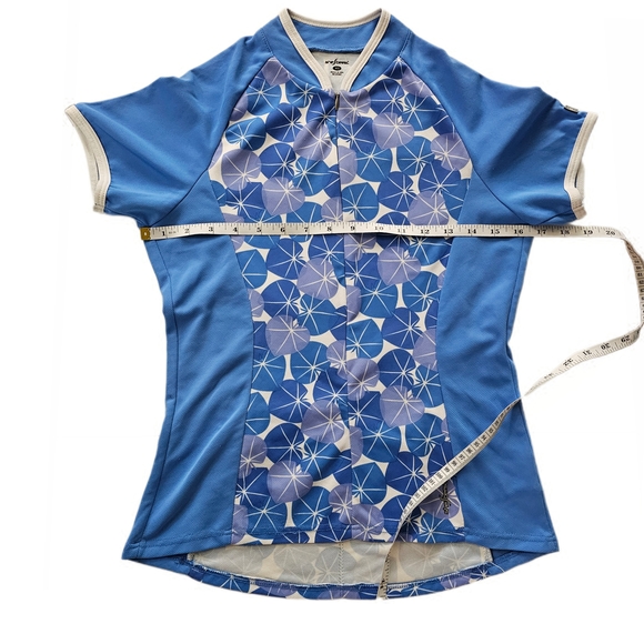 SheBeest Cycling Jersey Womens Blue Leaf 1/2 Zip - Picture 10 of 16